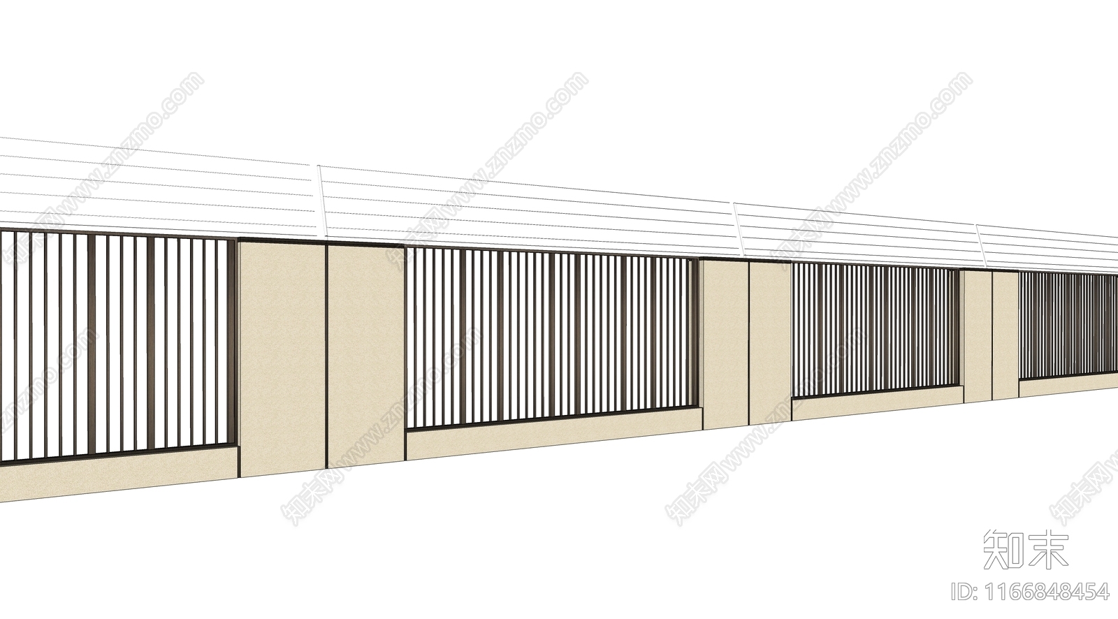 现代围墙SU模型下载【ID:1166848454】