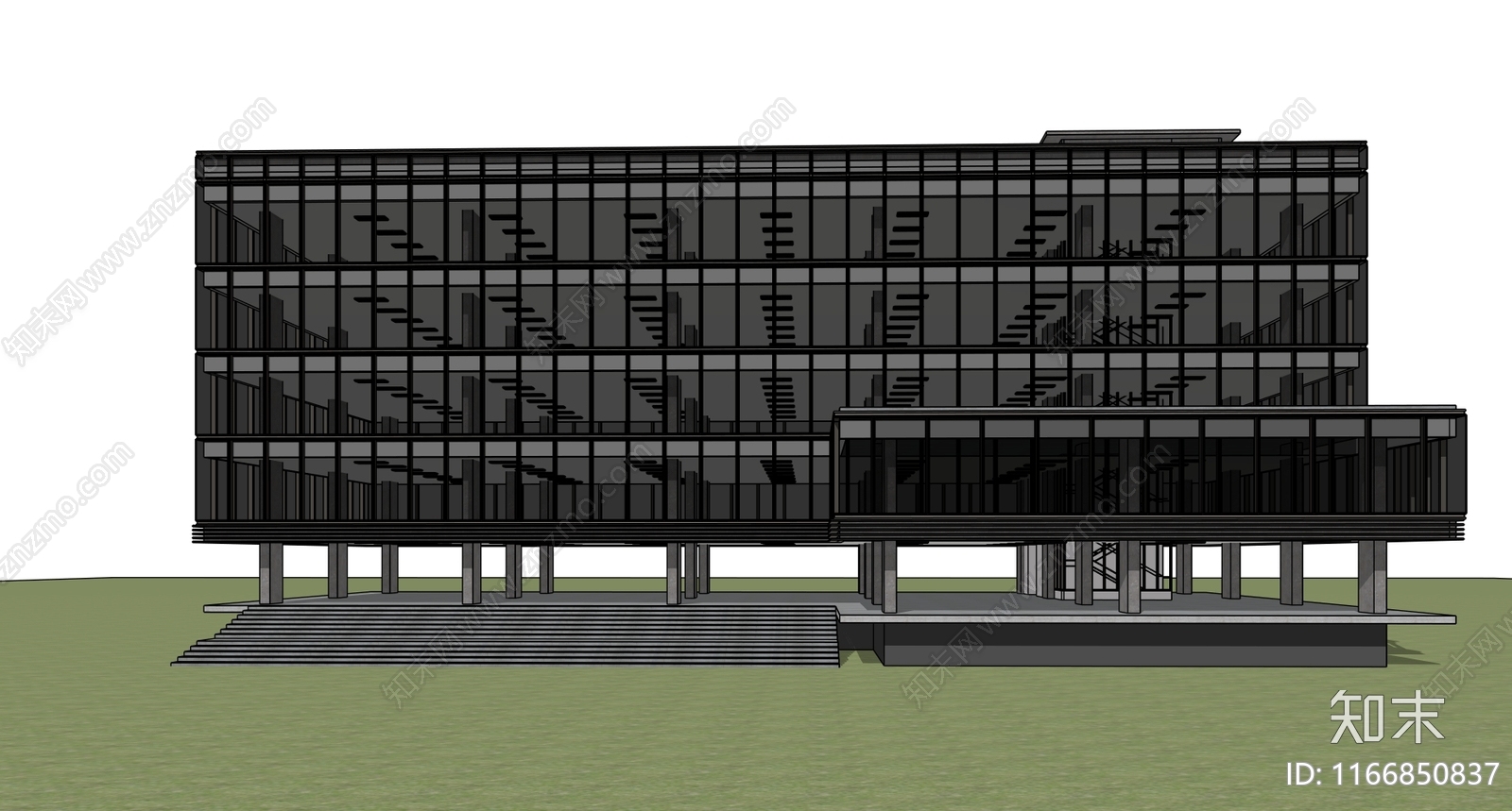 现代办公楼SU模型下载【ID:1166850837】