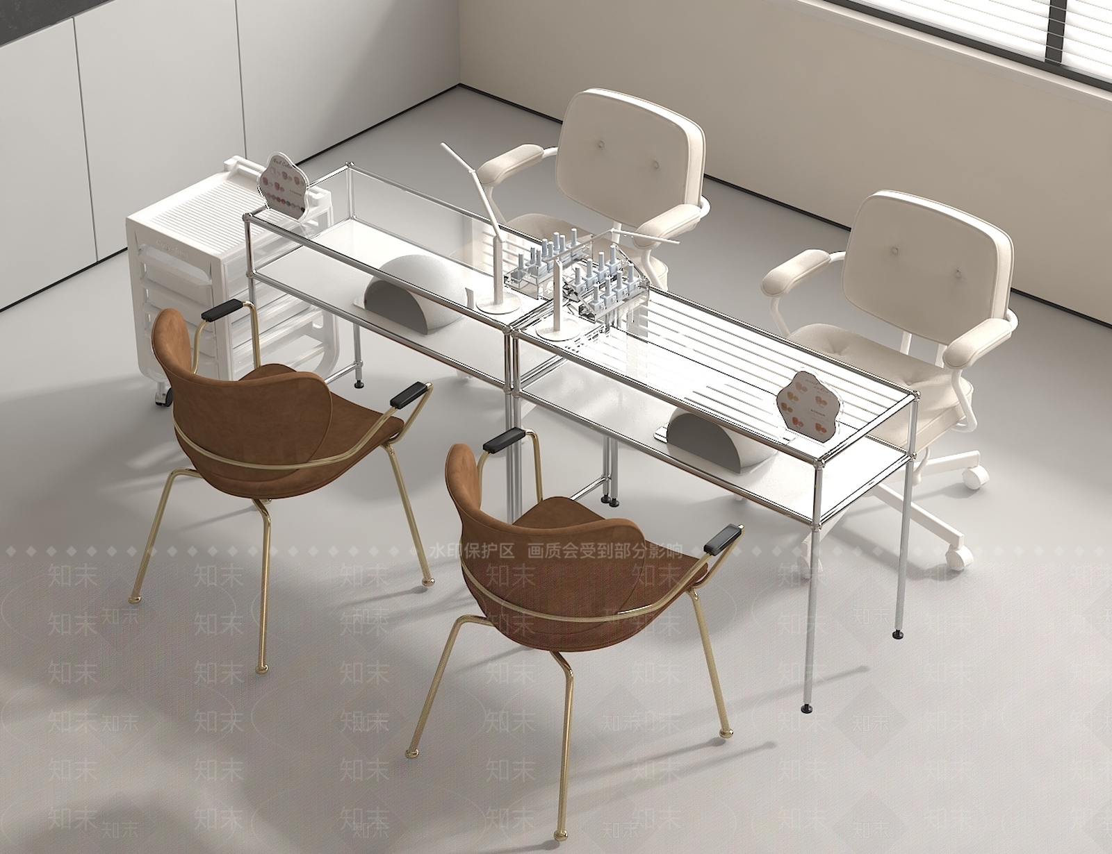 现代中式美甲店3D模型下载【ID:1166855444】