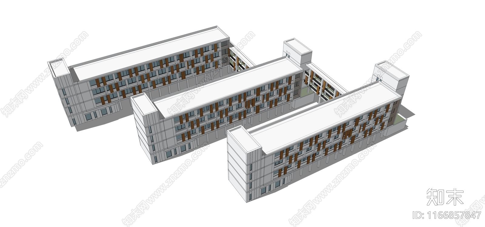 现代学校建筑SU模型下载【ID:1166857847】