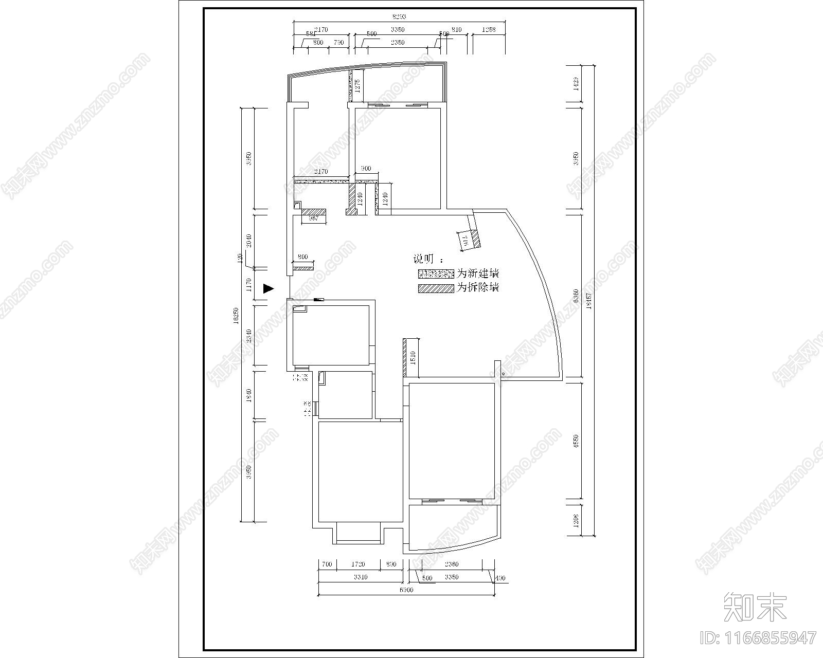 中式整体家装空间cad施工图下载【ID:1166855947】