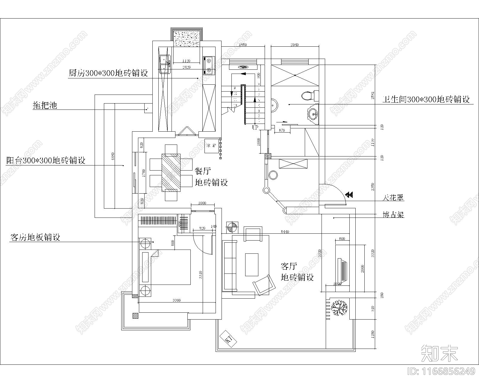 中式整体家装空间cad施工图下载【ID:1166856249】