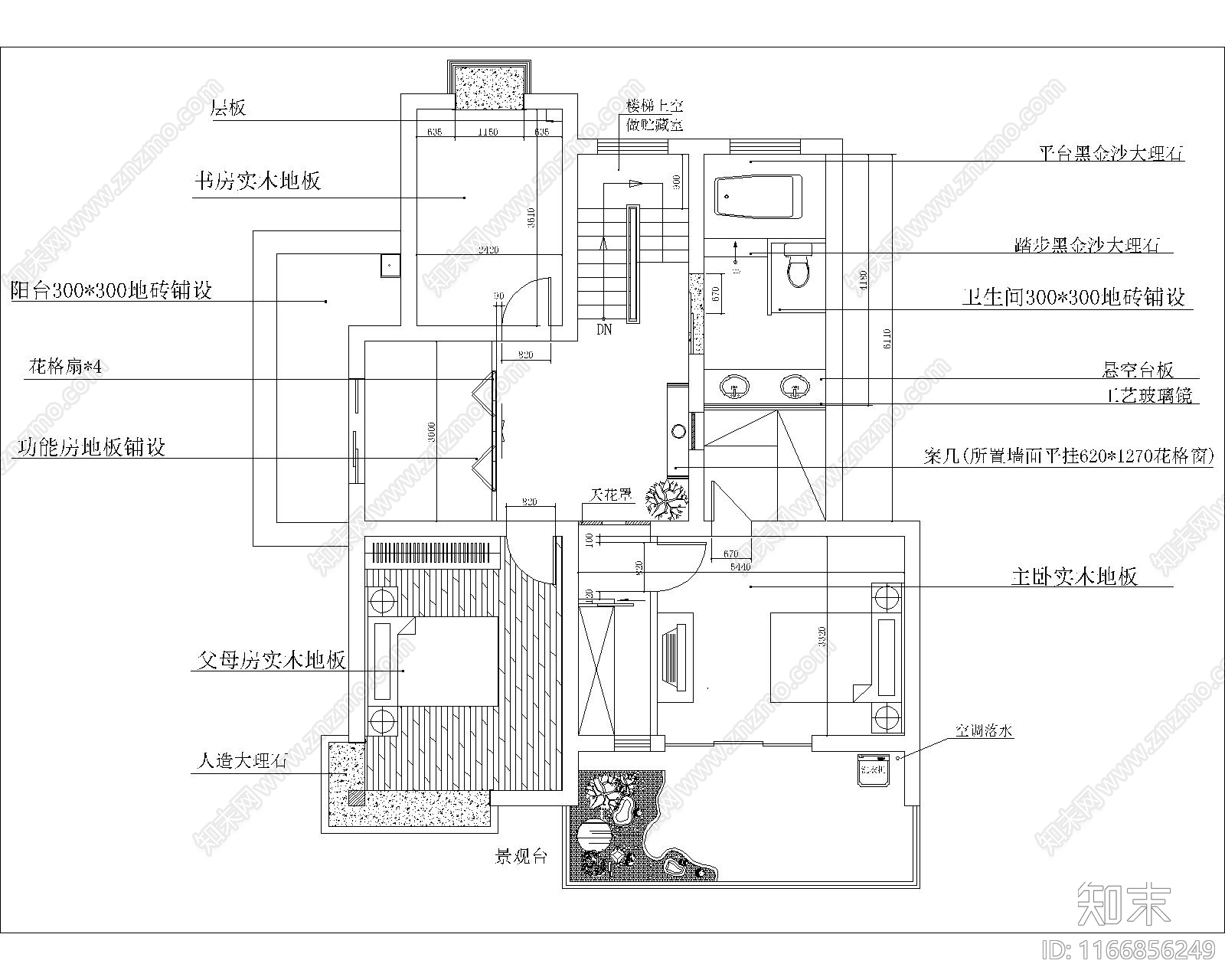 中式整体家装空间cad施工图下载【ID:1166856249】