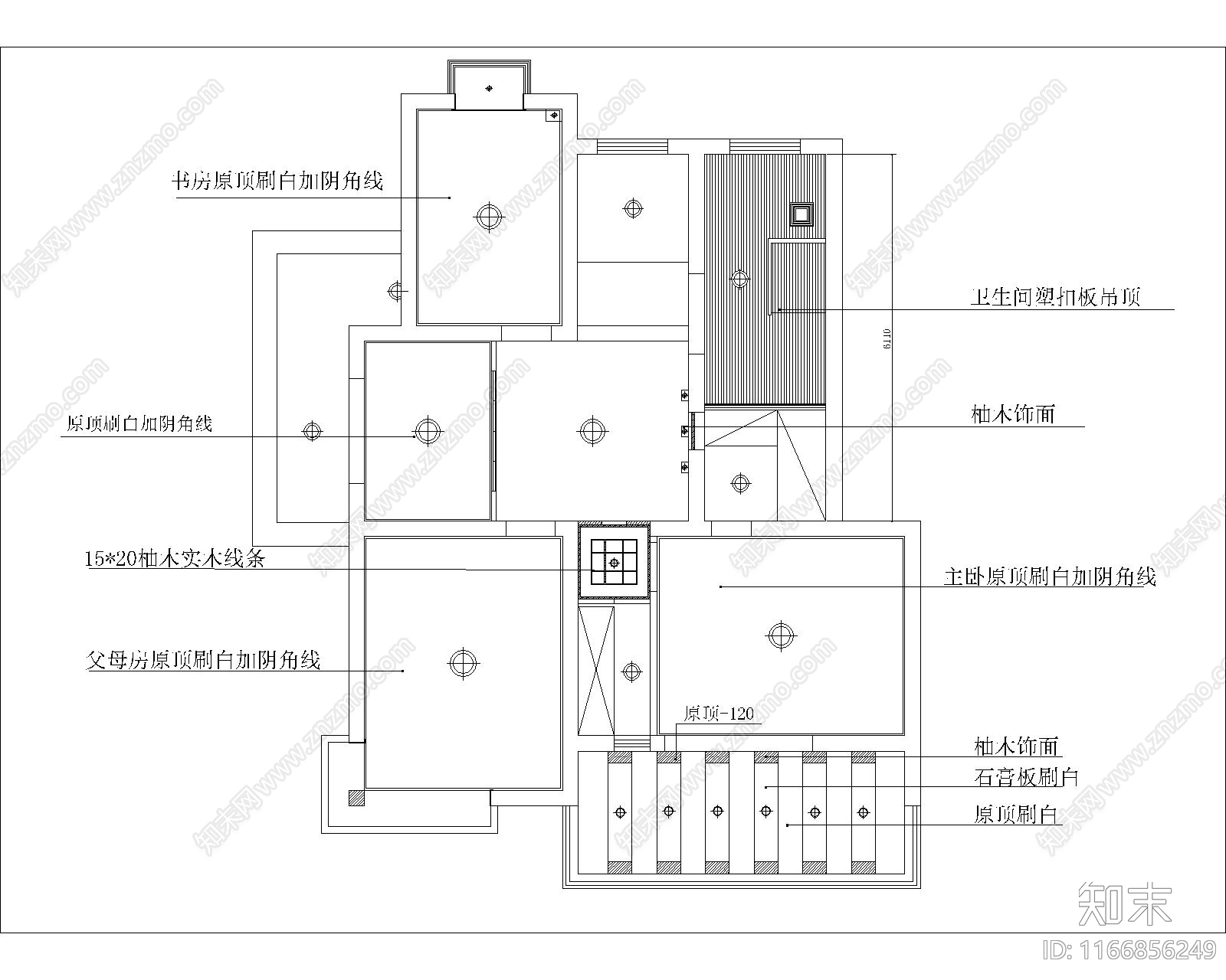 中式整体家装空间cad施工图下载【ID:1166856249】