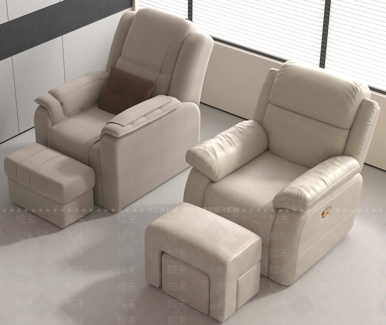 现代欧式单人沙发SU模型下载【ID:1166856367】