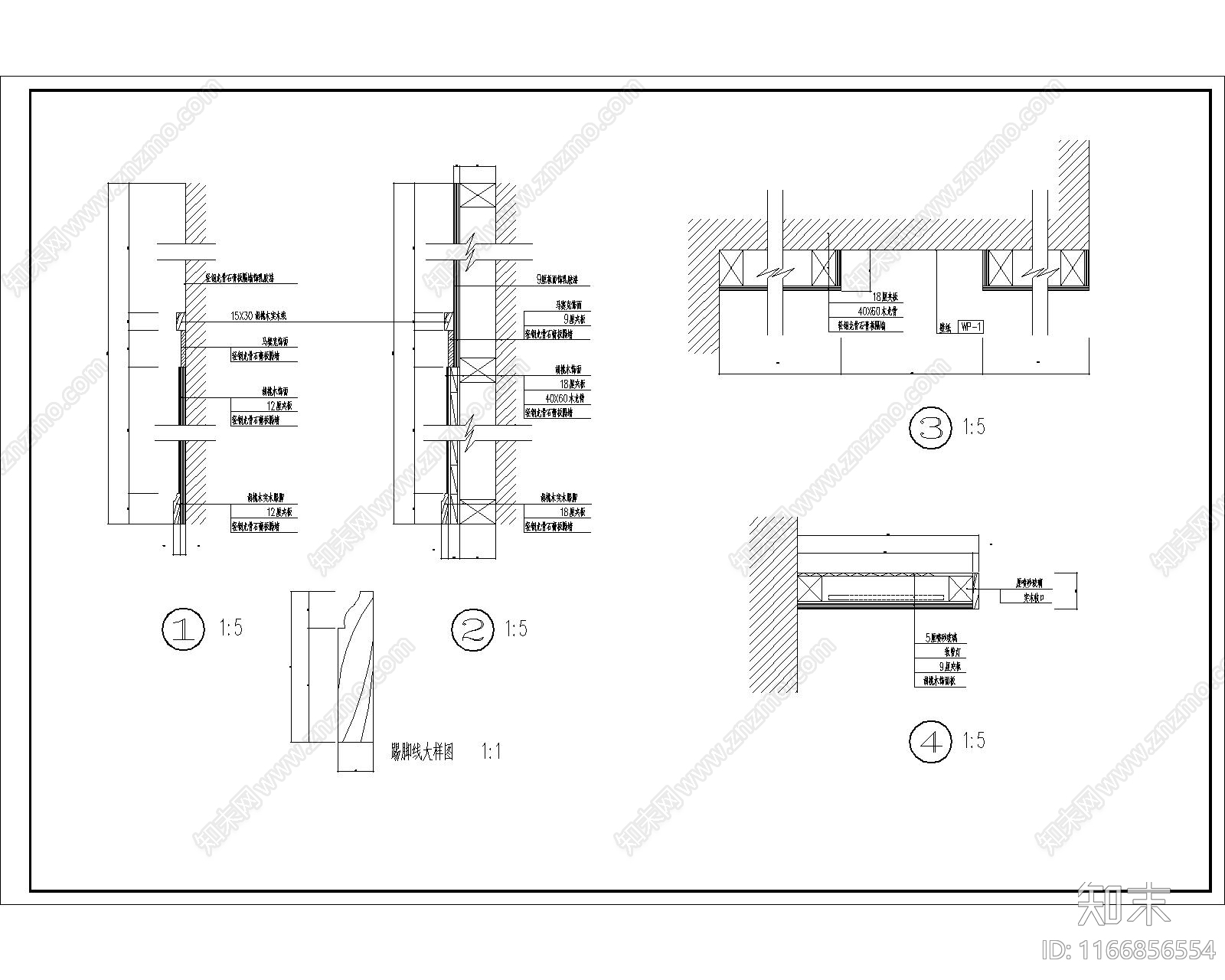 中式整体家装空间cad施工图下载【ID:1166856554】