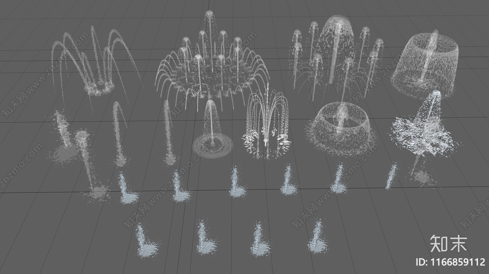 现代喷泉SU模型下载【ID:1166859112】