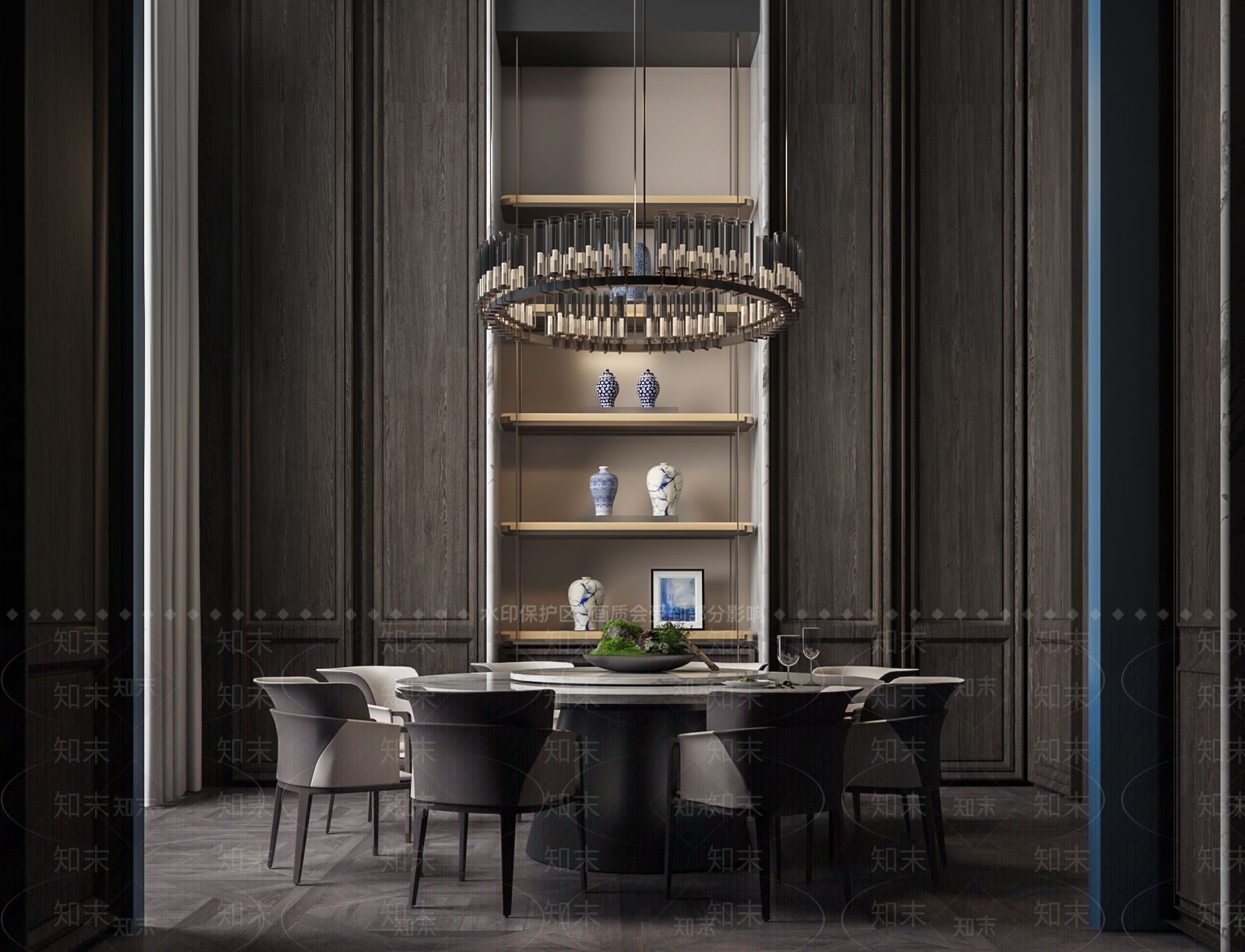 现代新中式其他餐饮空间3D模型下载【ID:1166859672】