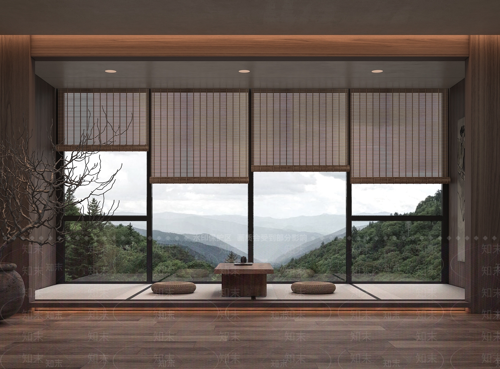 复古侘寂卷帘3D模型下载【ID:1166863719】