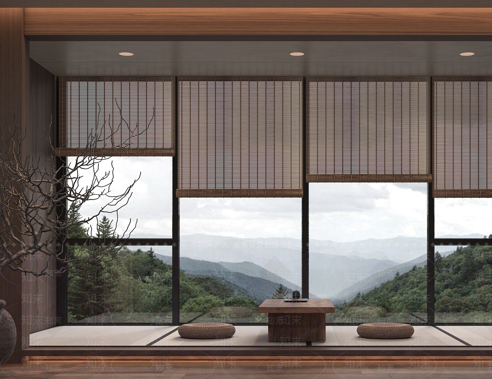 复古侘寂卷帘3D模型下载【ID:1166863719】
