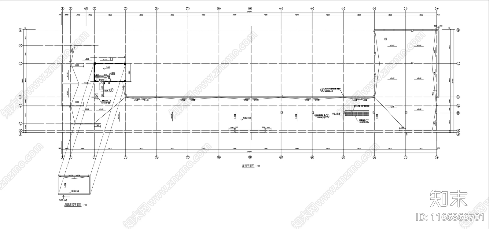 现代办公楼建筑cad施工图下载【ID:1166866701】