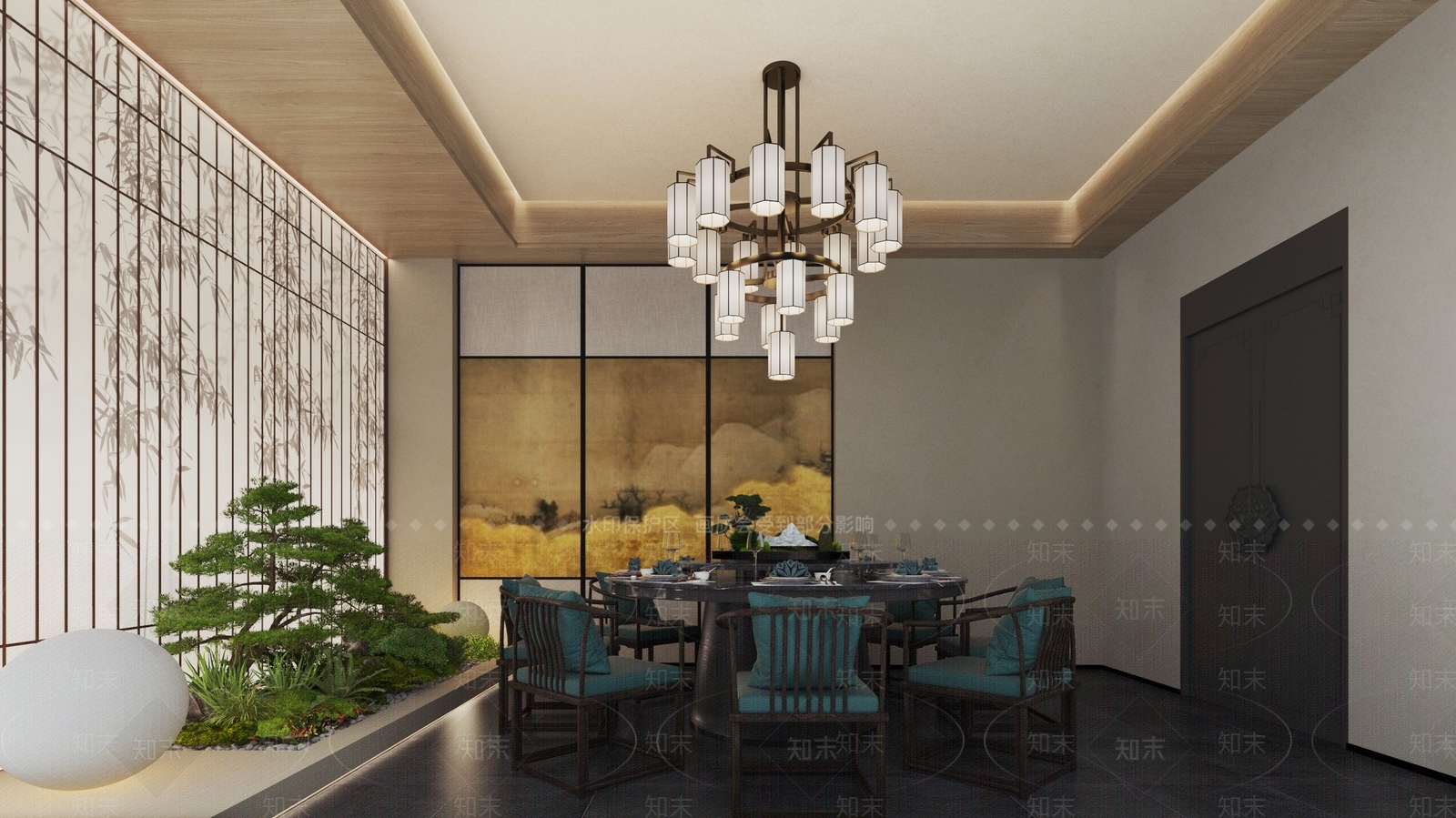 新中式中式包厢3D模型下载【ID:1166872152】