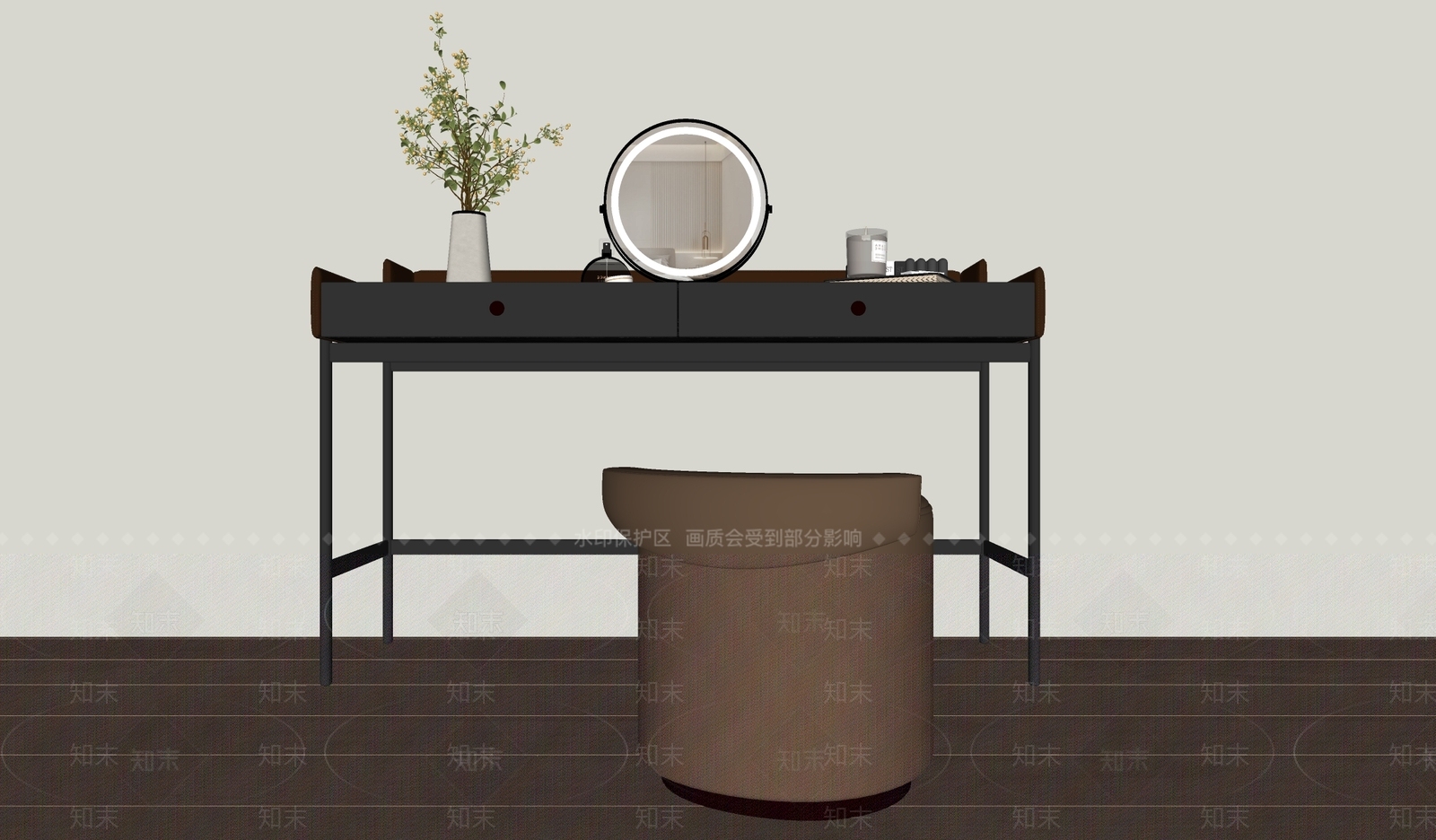 现代梳妆台SU模型下载【ID:1166877157】