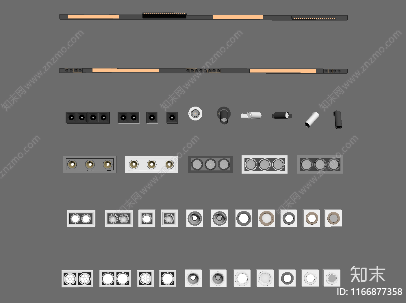 现代灯具组合SU模型下载【ID:1166877358】