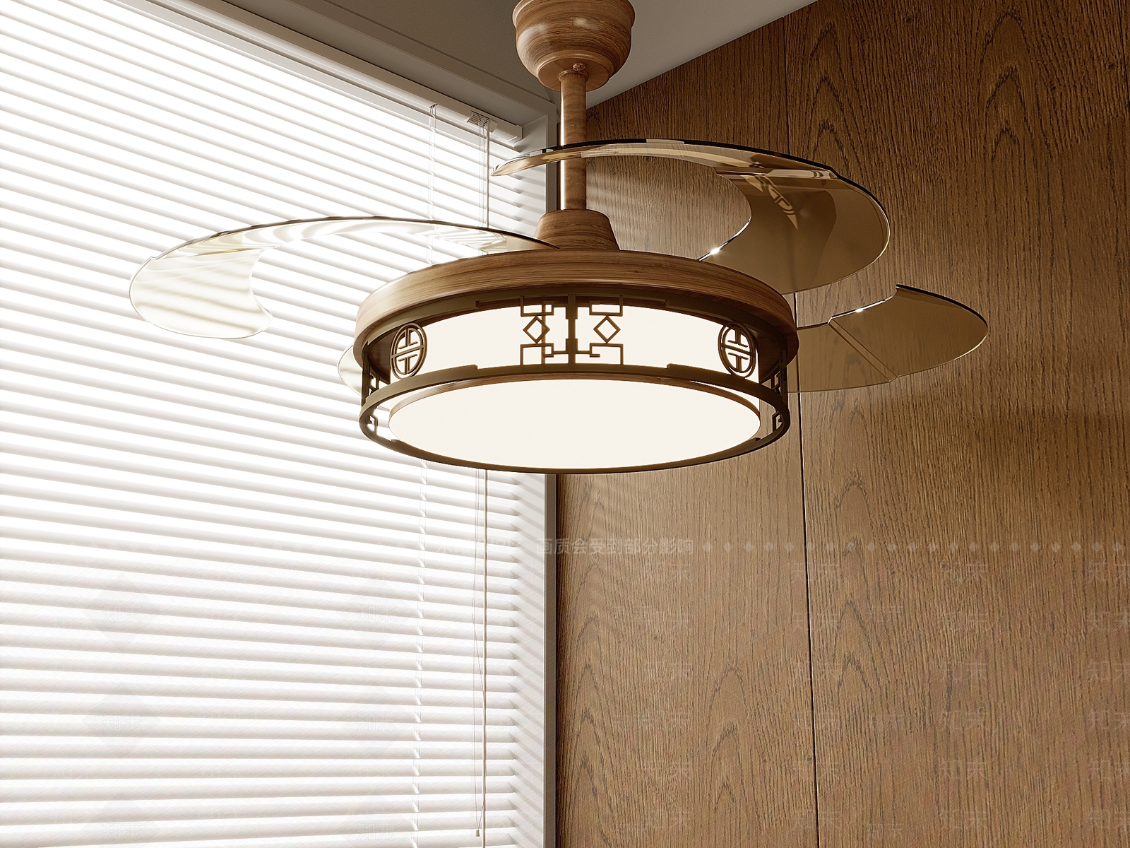 新中式中式风扇灯3D模型下载【ID:1166878582】