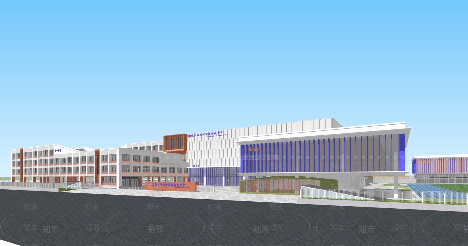 现代学校建筑SU模型下载【ID:1166881088】
