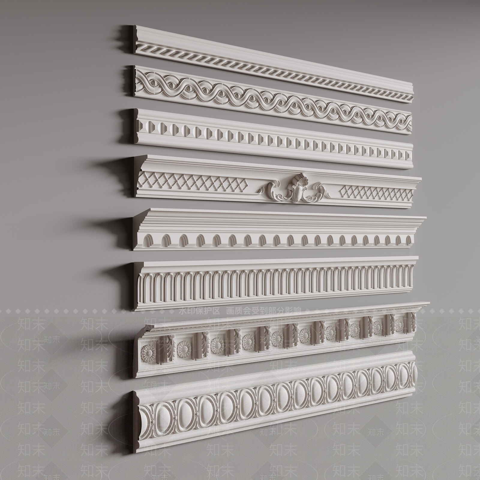 法式线条3D模型下载【ID:1166881416】