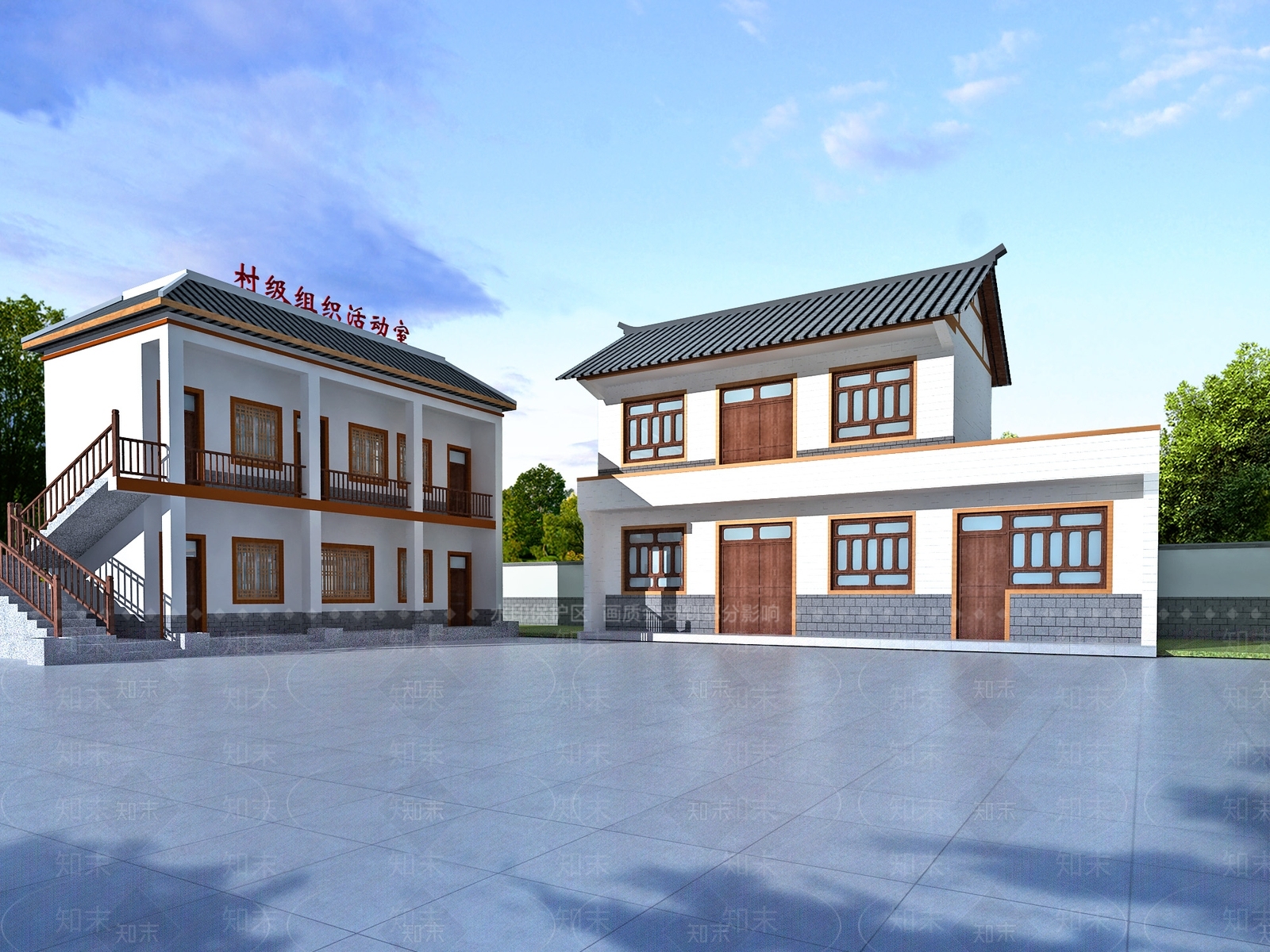 现代新中式办公楼3D模型下载【ID:1166883162】