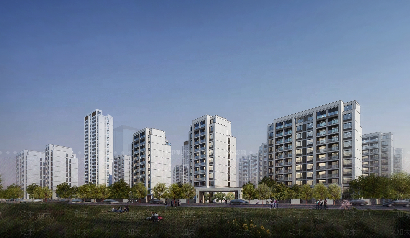现代高层住宅SU模型下载【ID:1166883702】