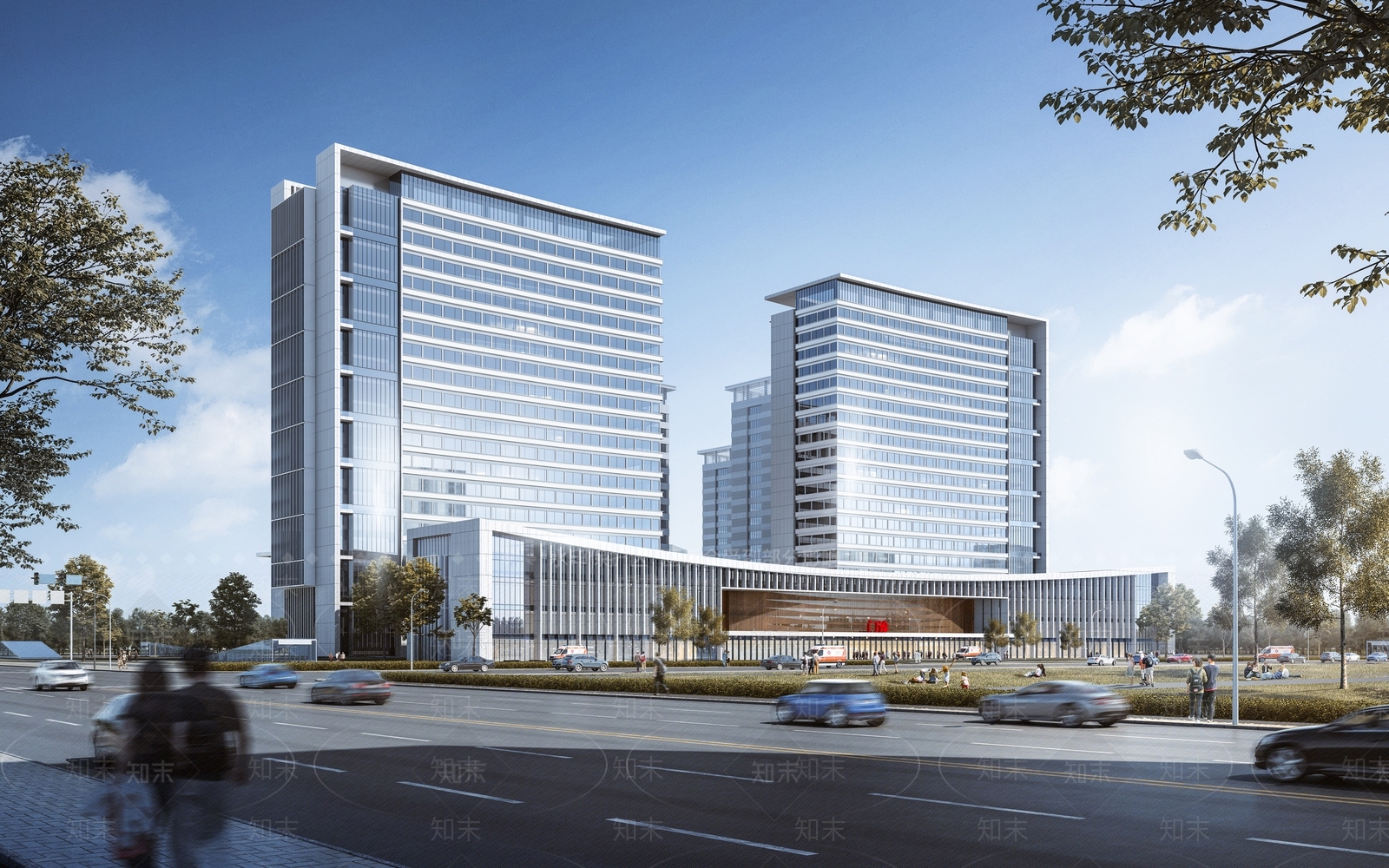 现代医院建筑SU模型下载【ID:1166885227】
