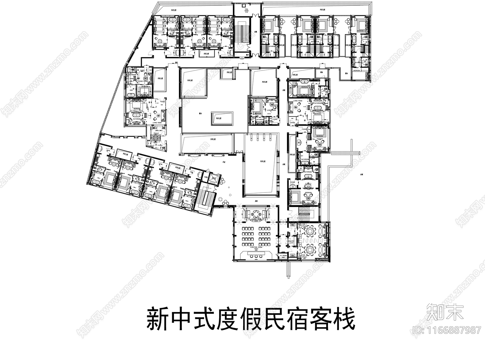 50个民宿平面方案集合施工图下载【ID:1166887987】