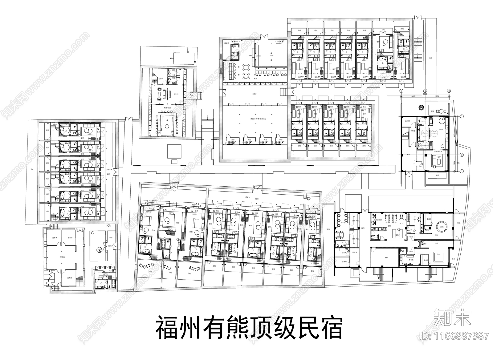 50个民宿平面方案集合施工图下载【ID:1166887987】