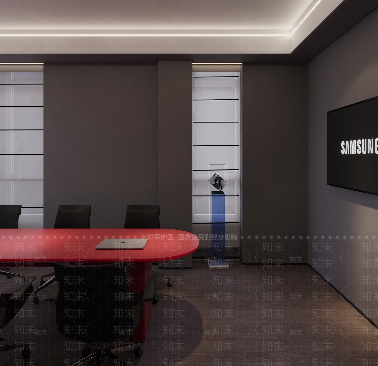 现代极简会议室3D模型下载【ID:1166887645】