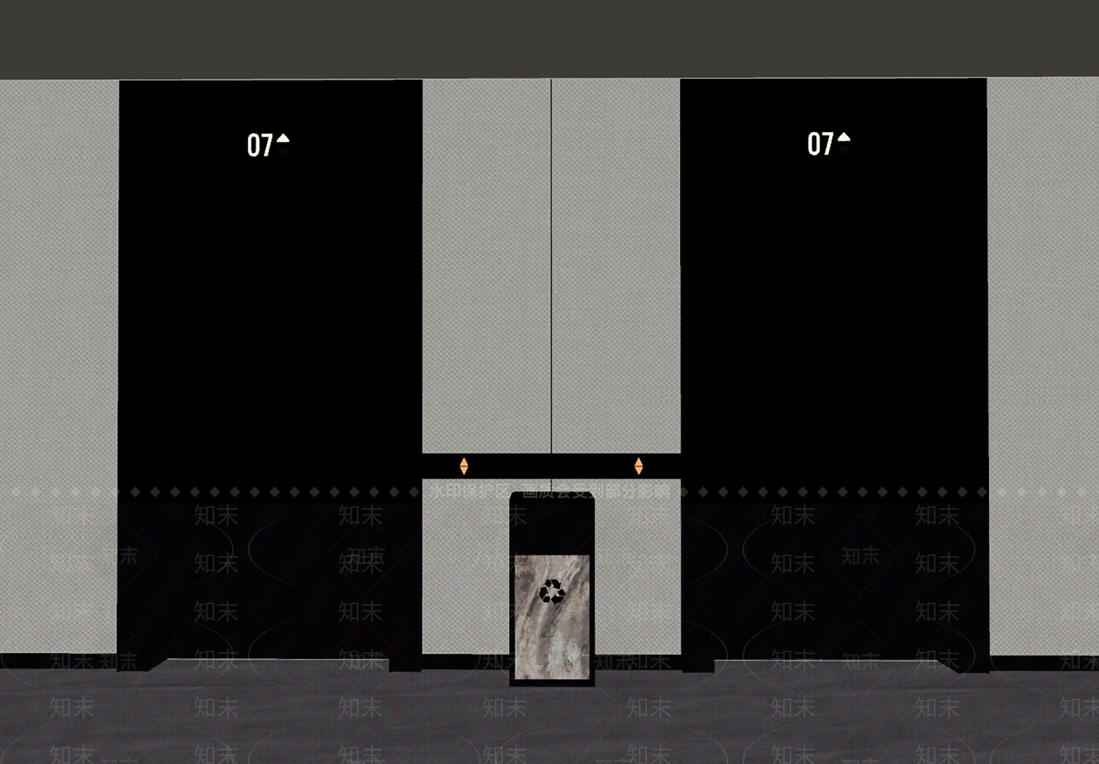 现代新中式电梯厅SU模型下载【ID:1166892398】