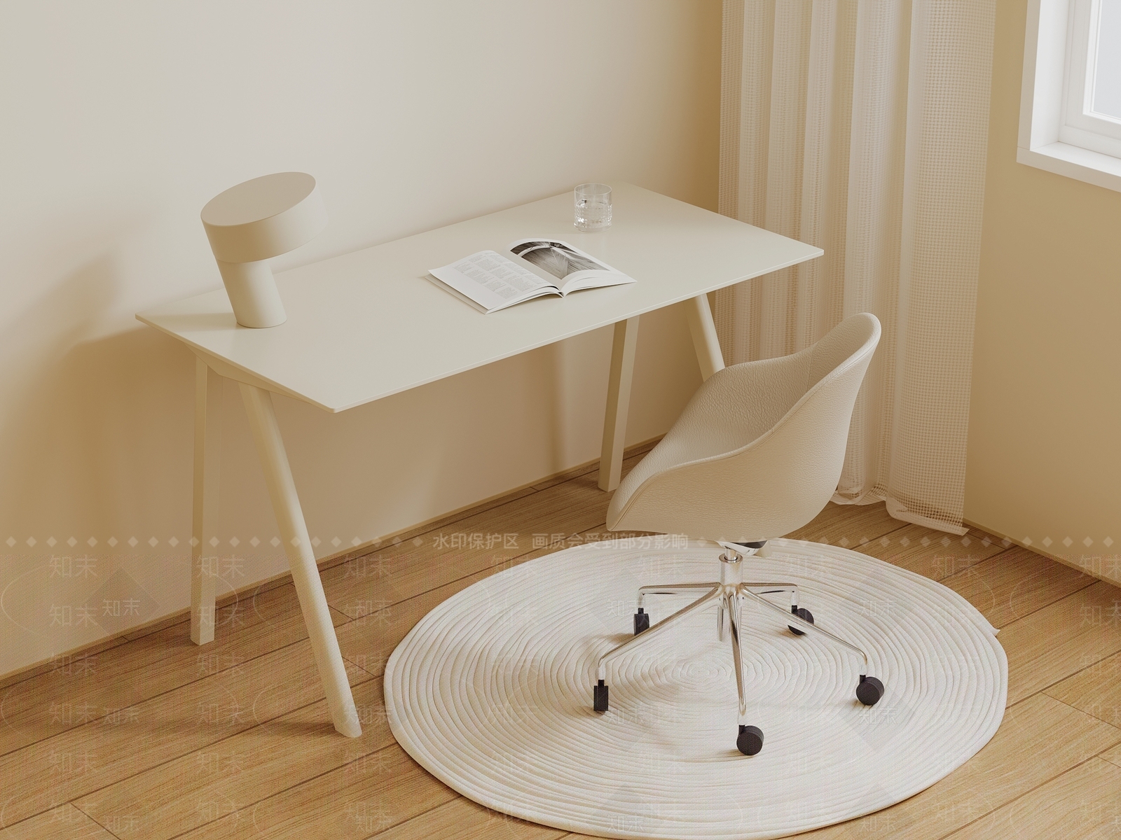 现代书桌椅3D模型下载【ID:1166894596】
