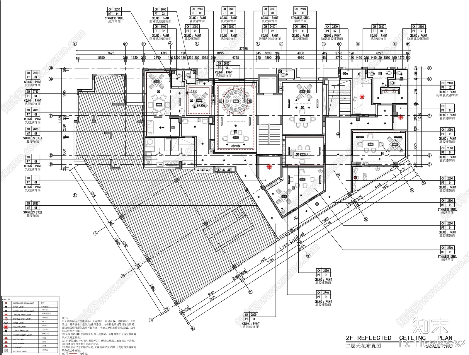 现代新中式烟酒店cad施工图下载【ID:1166894792】