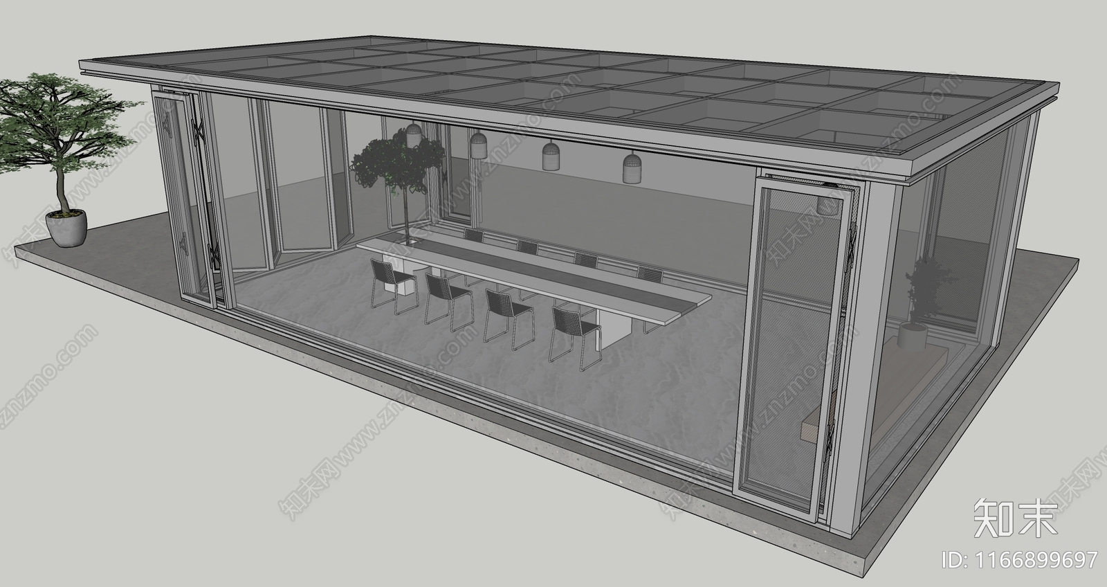 现代其他景观小建筑SU模型下载【ID:1166899697】