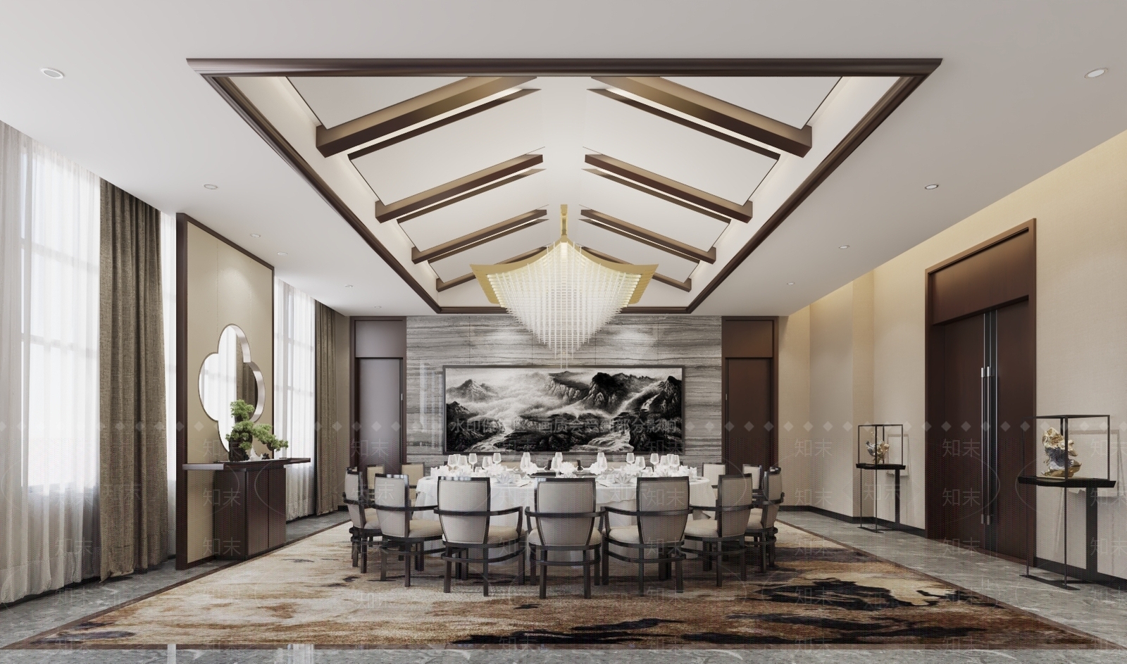 新中式现代包厢3D模型下载【ID:1166900088】