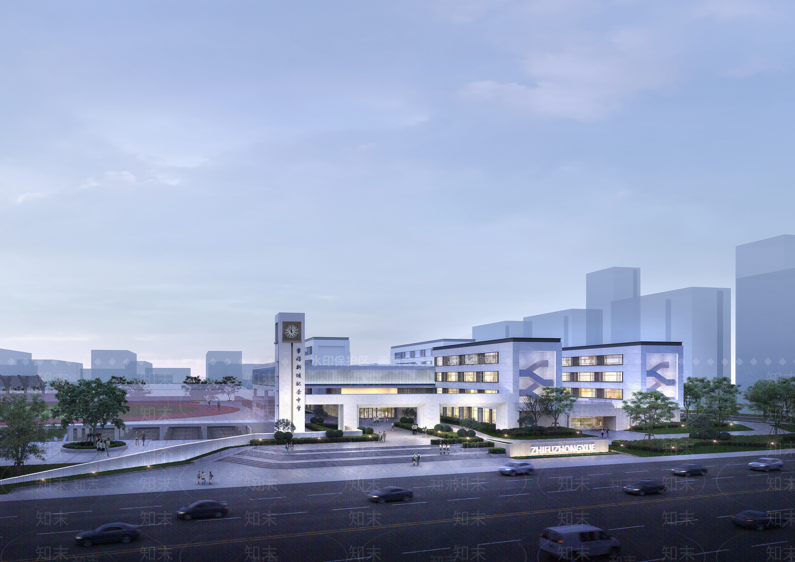现代学校建筑SU模型下载【ID:1166904168】