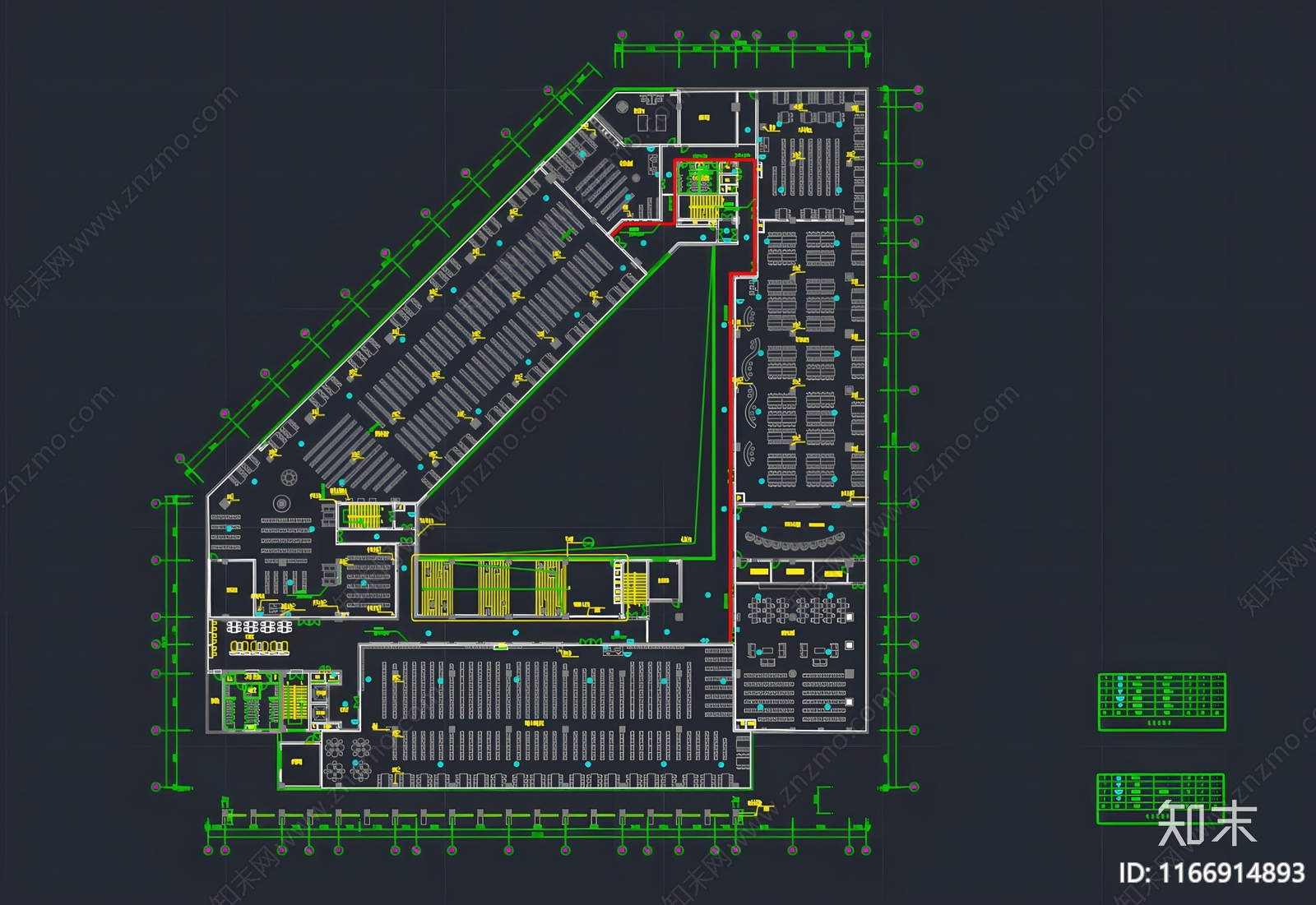 现代学校cad施工图下载【ID:1166914893】