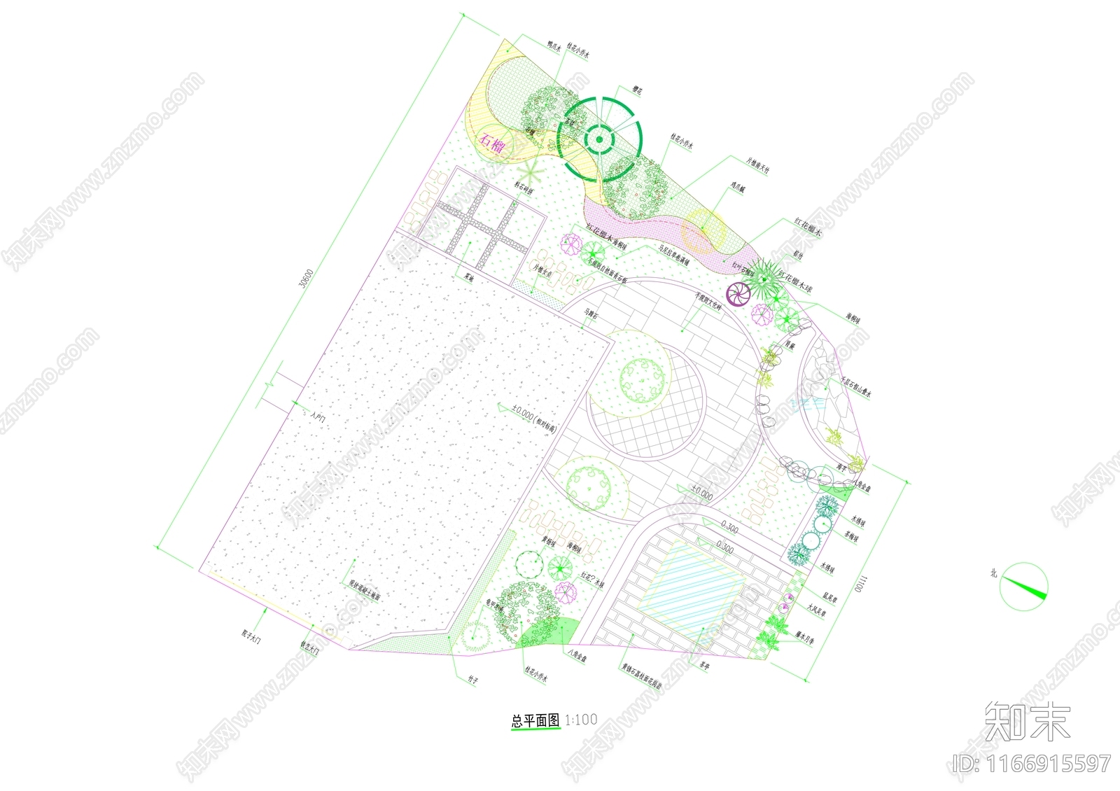 景观平面图cad施工图下载【ID:1166915597】