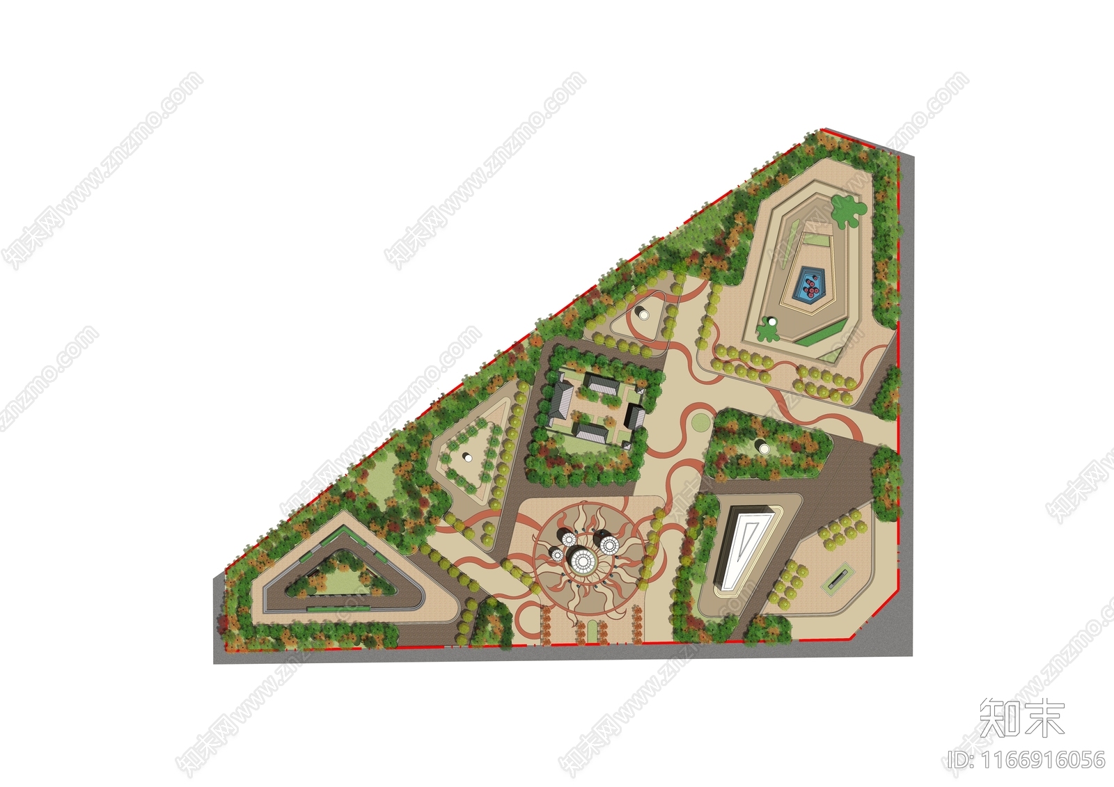 现代广场cad施工图下载【ID:1166916056】