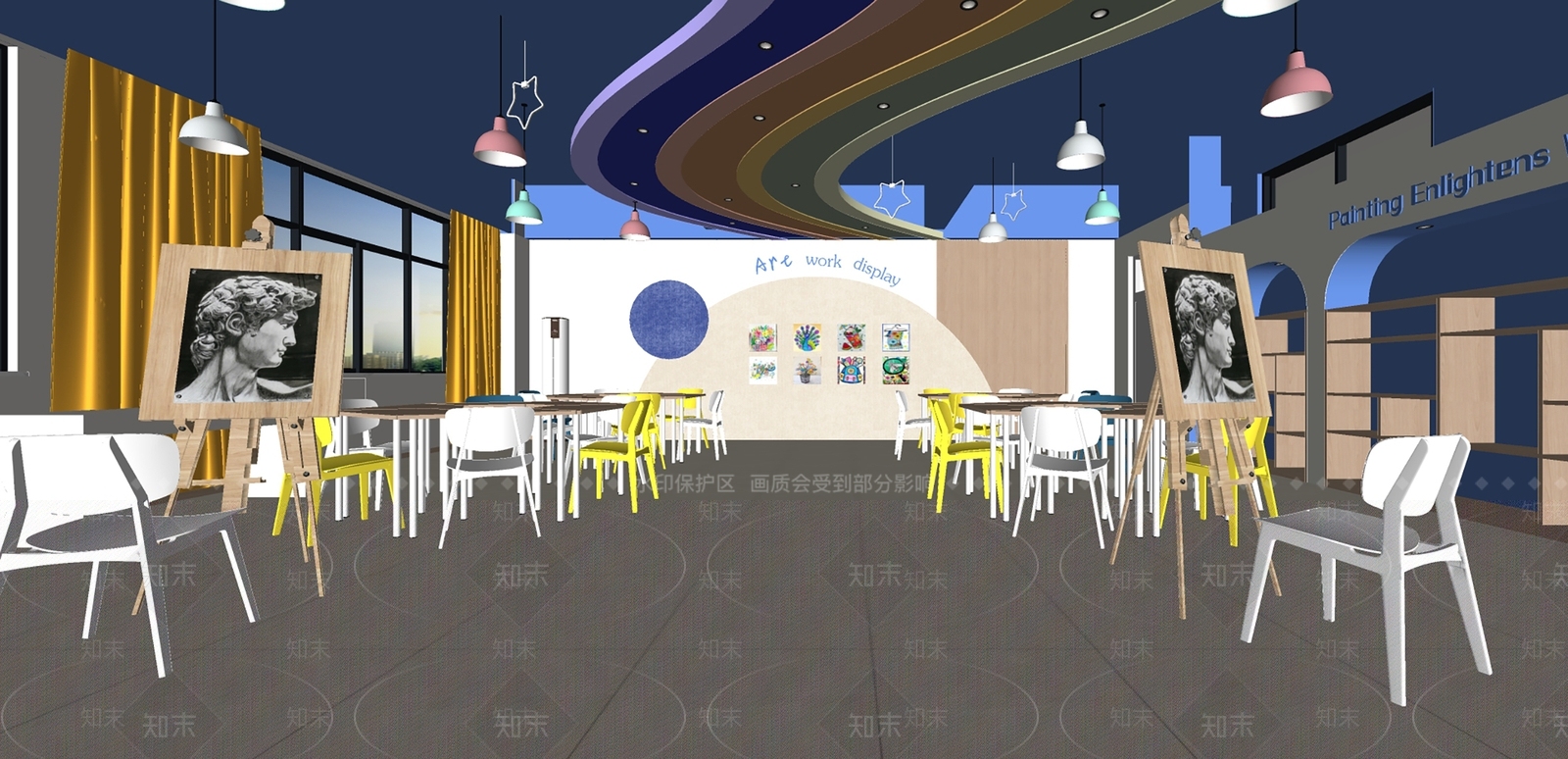 现代教室SU模型下载【ID:1166968023】