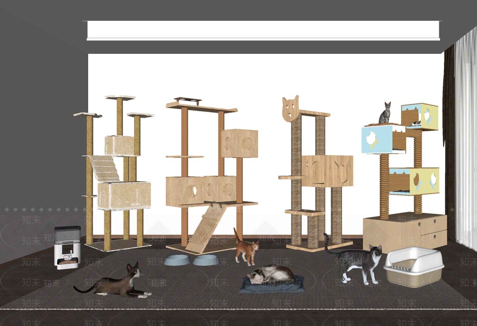 猫爬架SU模型下载【ID:1166920388】