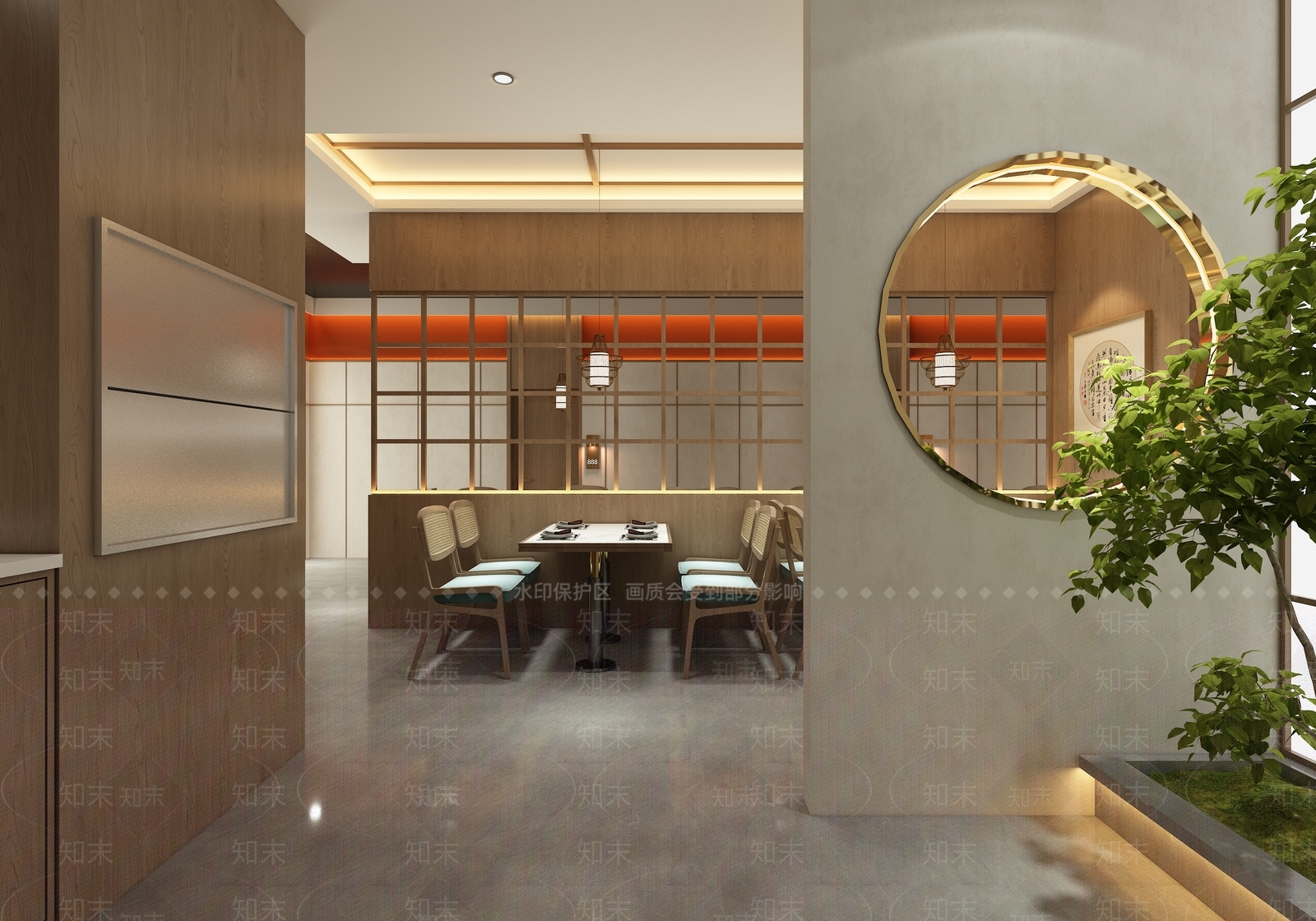 现代新中式中餐厅3D模型下载【ID:1166922729】