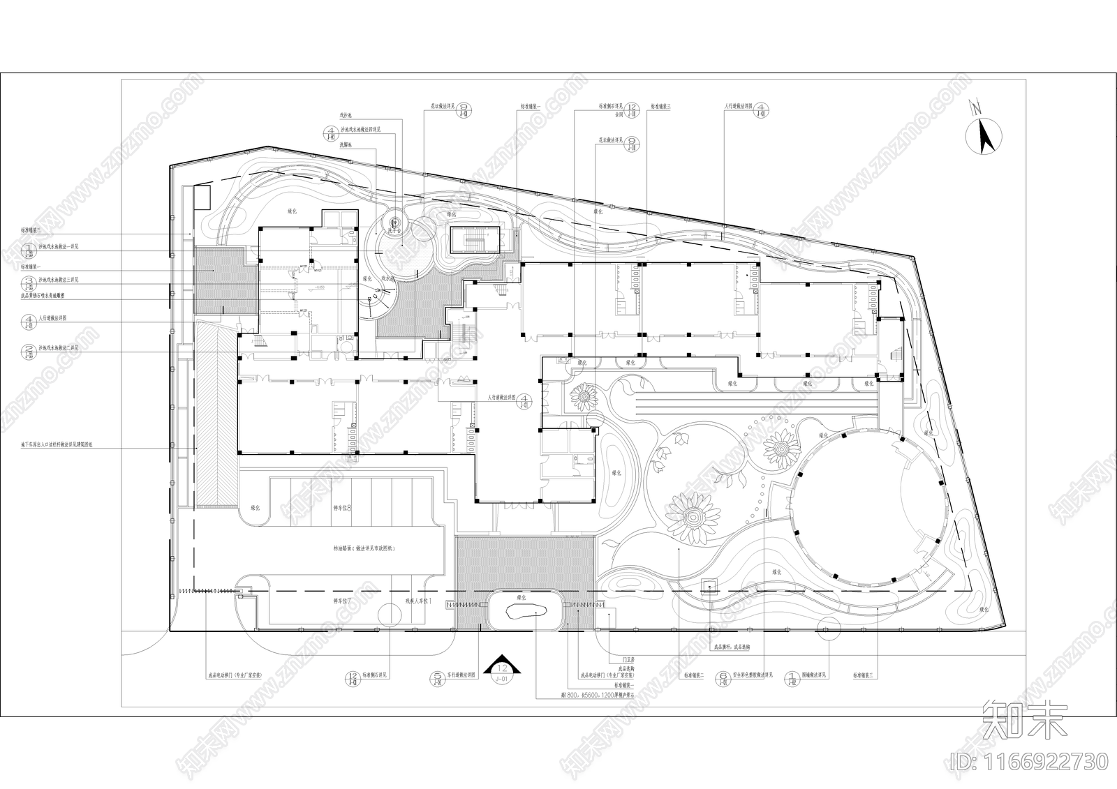 现代校园景观cad施工图下载【ID:1166922730】