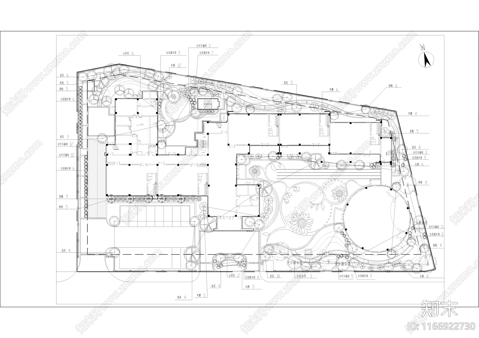 现代校园景观cad施工图下载【ID:1166922730】