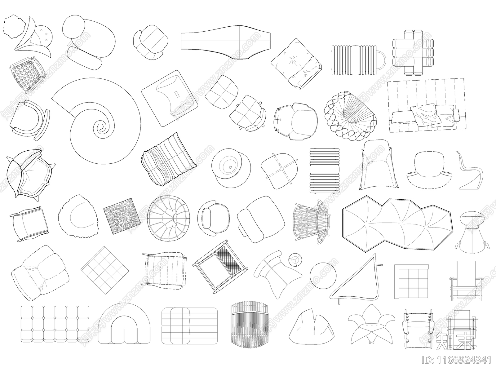 现代法式椅子施工图下载【ID:1166924341】