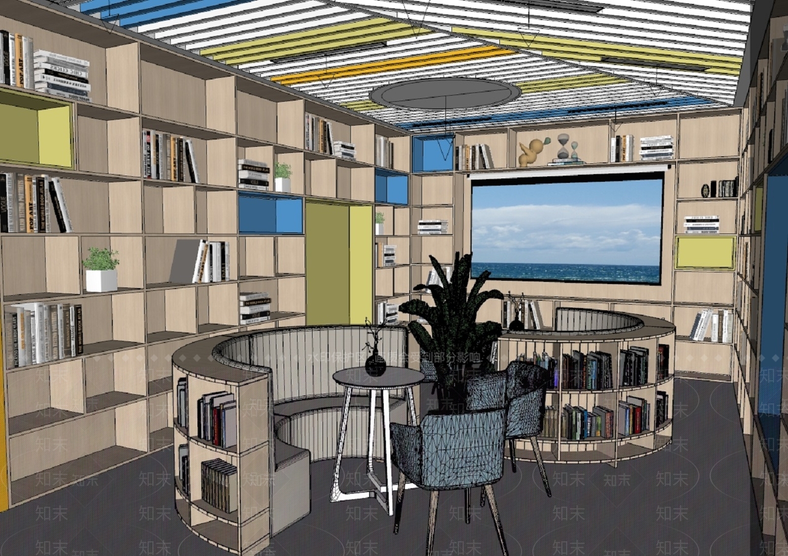 现代简约其他学校空间SU模型下载【ID:1166926628】