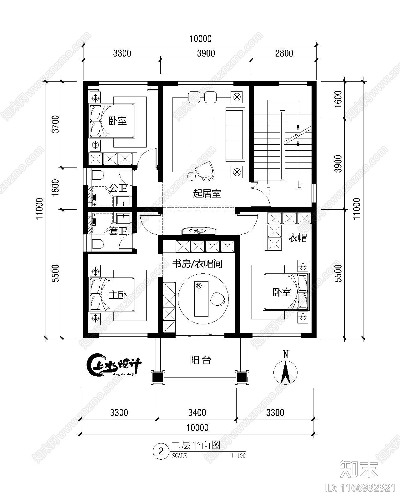 新中式中式别墅建筑施工图下载【ID:1166932321】