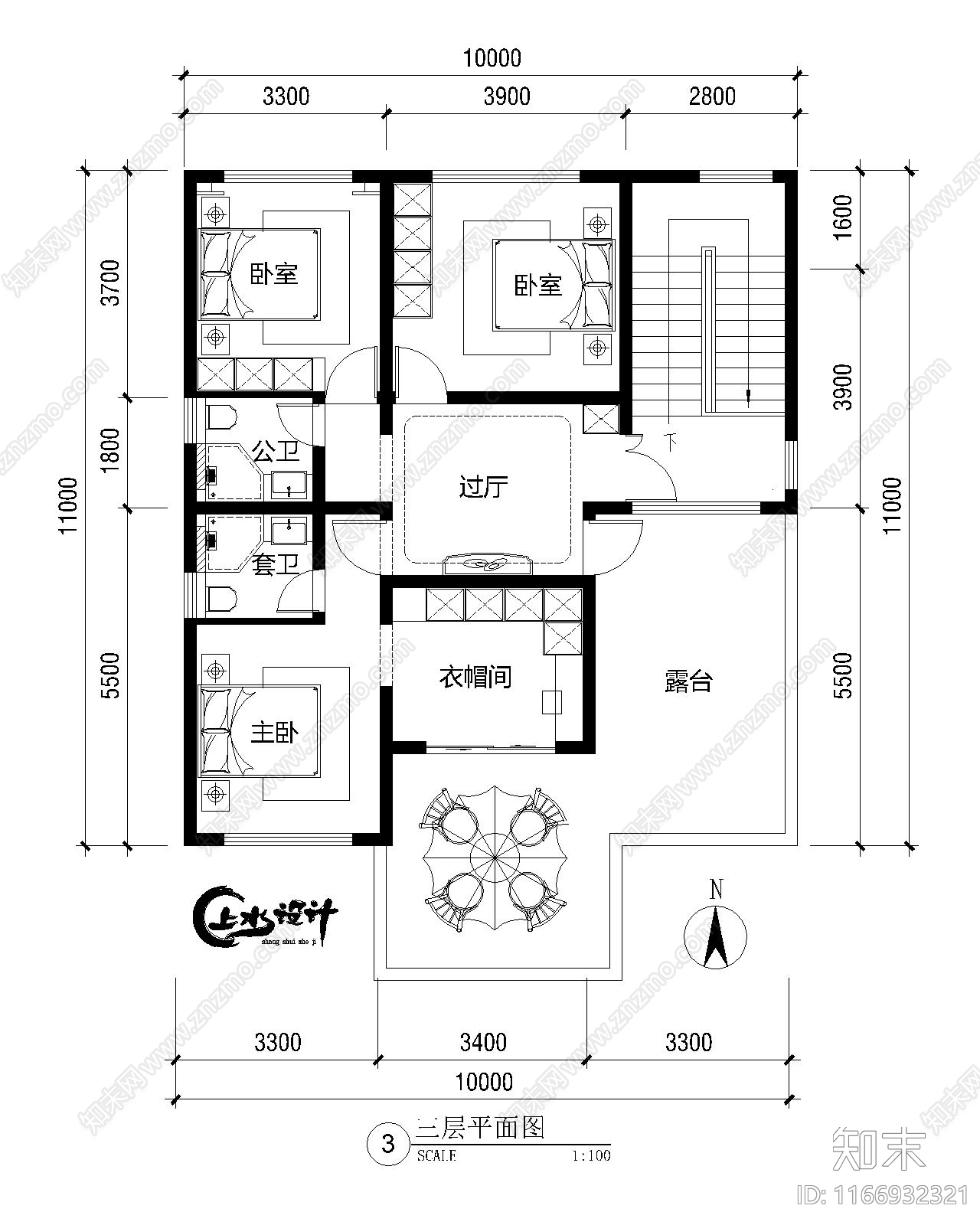 新中式中式别墅建筑施工图下载【ID:1166932321】