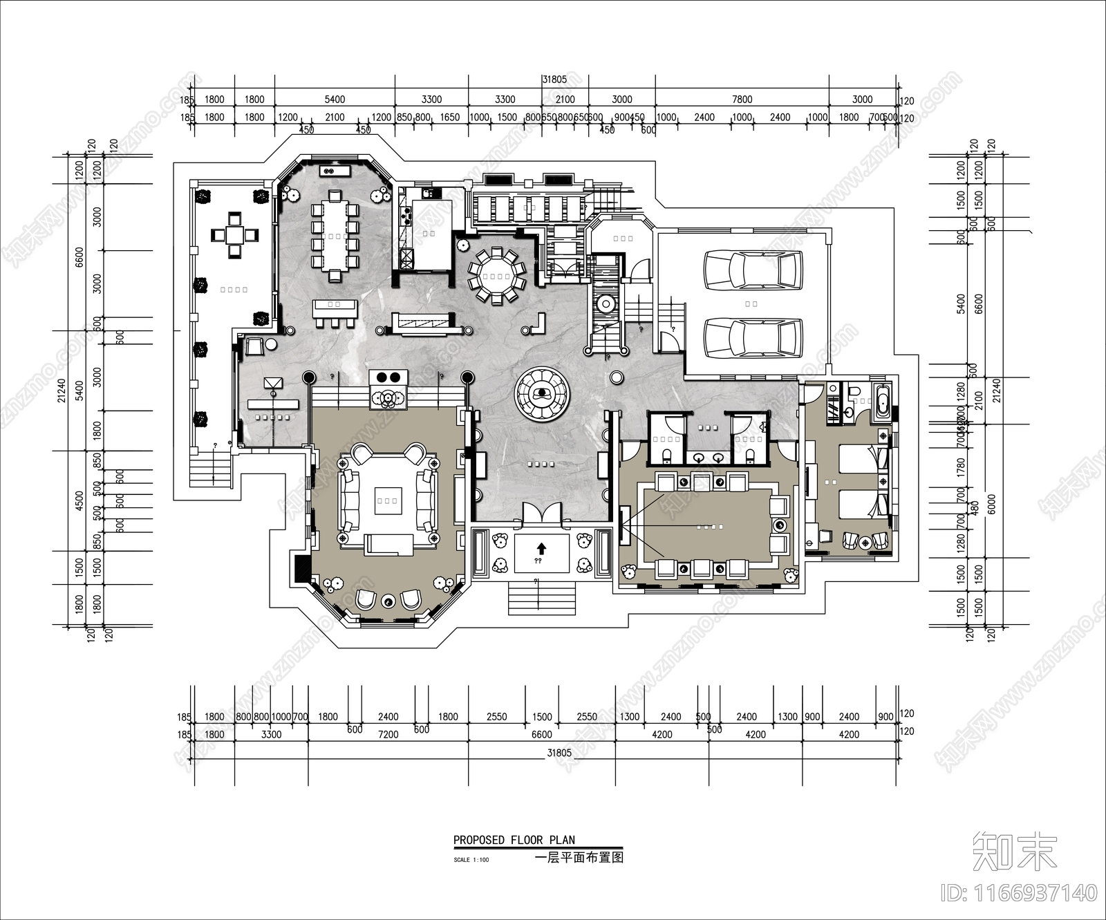 现代欧式会所cad施工图下载【ID:1166937140】