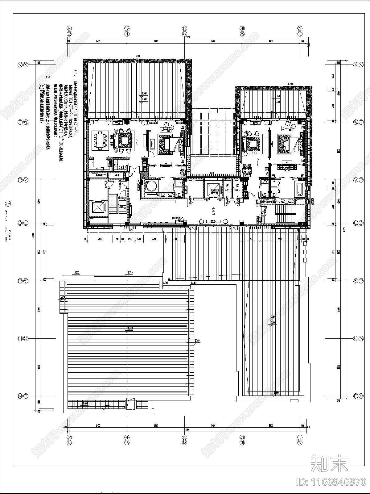 现代新中式会所cad施工图下载【ID:1166946970】