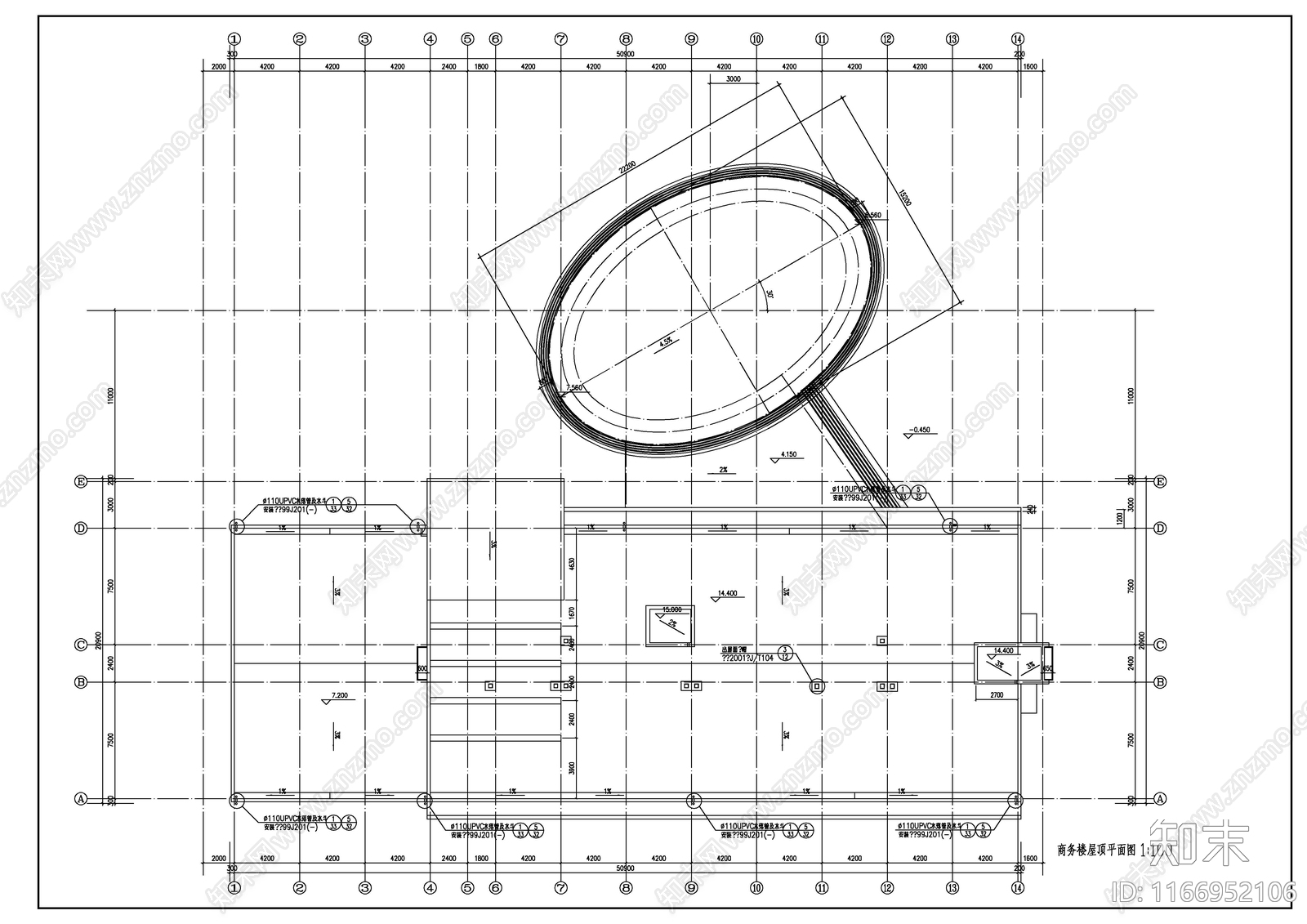 现代办公楼建筑cad施工图下载【ID:1166952106】