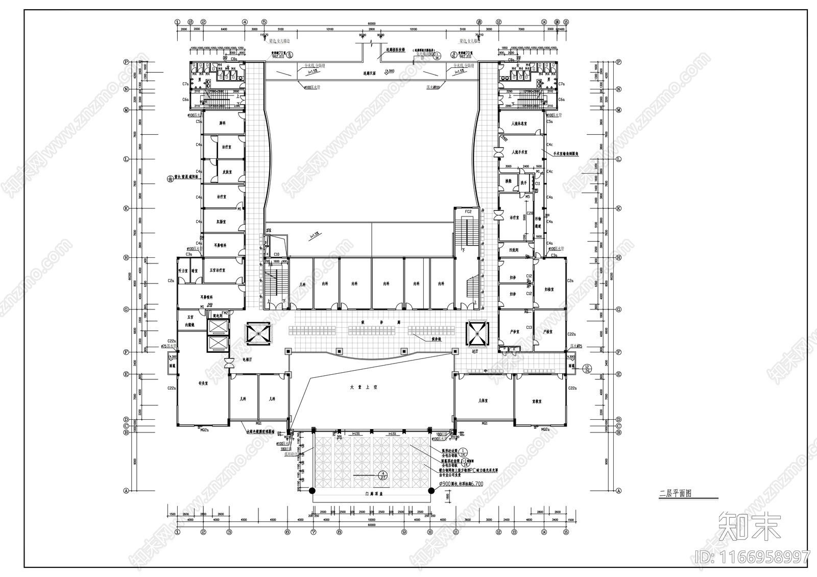 现代医院cad施工图下载【ID:1166958997】