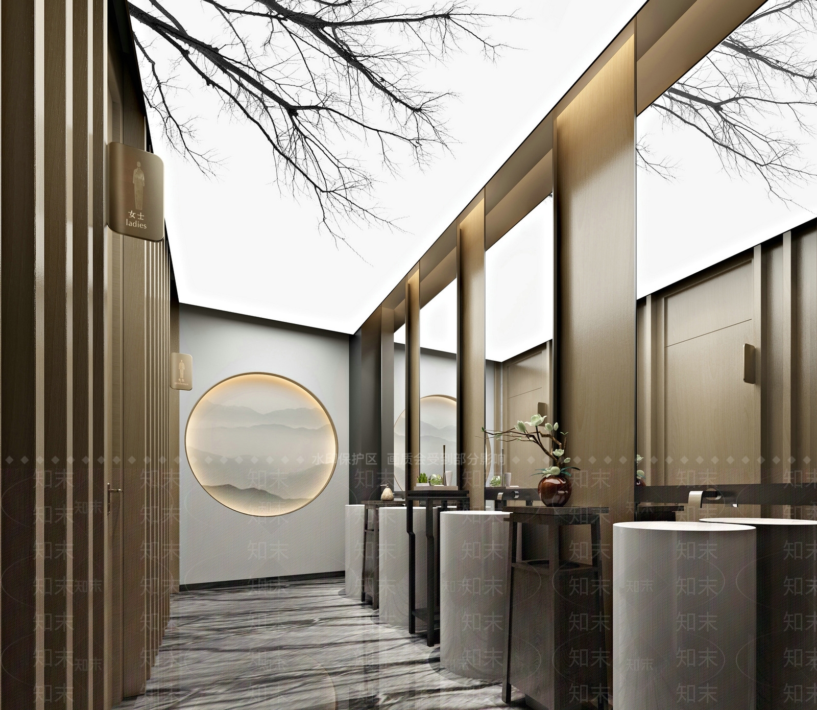 现代中式酒店3D模型下载【ID:1166961178】